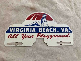 Old Virginia Beach Va All Year Playground Souvenir Advertising License Topper