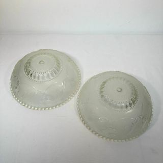2 Mid Century Modern Flowers Ceiling Light Shades 9.  5 " Clear Glass One Screw