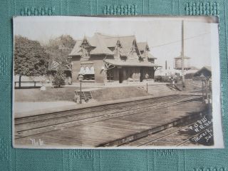 Prr Pb&w Station Newark,  Delaware De Photo Card,  Posted To Enola,  Pa