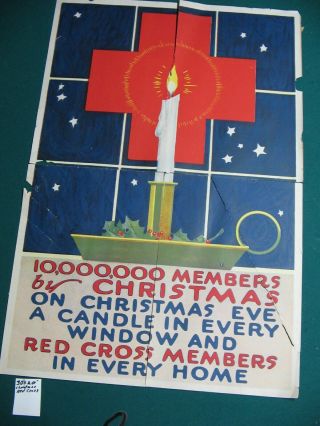 2 World War - 1 Poster 20 " X 30 " Red Cross Christmas