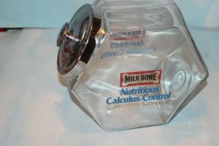 Vintage Milk Bone Biscuits Counter Top General Store Display Glass Jar W/ Lid