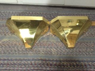 Vintage Kichler Lamp Co.  Incandescent Light Accent Wall Sconces Pair Solid Brass