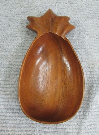 Alii Honolulu Hawaii Philippines Monkey Pod Carved Wood Pineapple Bowl S/h