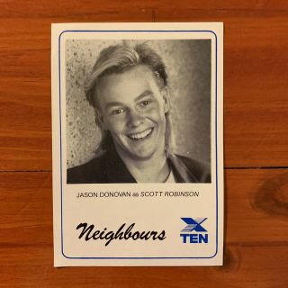 Neighbours Vintage Tv Fan Card 1980s Jason Donovan Scott Robinson 1988 Kyli