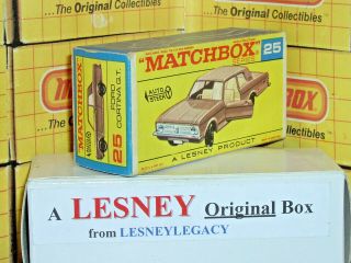 Matchbox Lesney 25d Ford Cortina G.  T.  Auto Steer Type F2 Empty Box Only