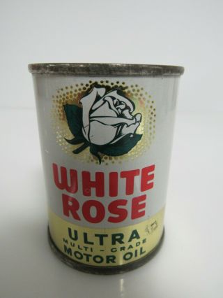 Vintage White Rose Motor Oil Can Coin Bank Sb079