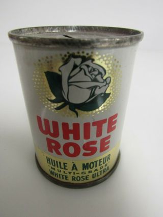 Vintage White Rose Motor Oil Can Coin Bank SB079 3