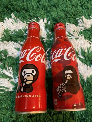 " Coca - Cola " Slim Bottle A Bathing Ape® Design Set Of 2 Limited Japan