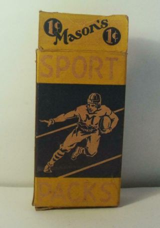 Vintage Mason Sport Packs Candy Box With Football Player And Racecar
