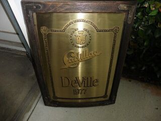 1977 Cadillac Deville Dealer Showroom Brass Wall Sign W Old Style Name
