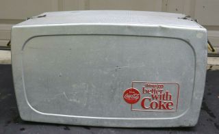 Vintage Coca Cola Metal Cooler Progress Refrigerator Company Louisville Silver