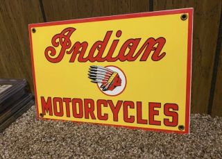 Indian Motorcycle Dealer Sign Porcelain Advertisement