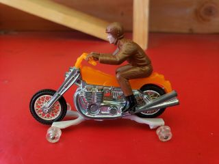 Hot Wheels Redline Era Rrrumblers Orange Road Hog With Brown Rider & Track Rack