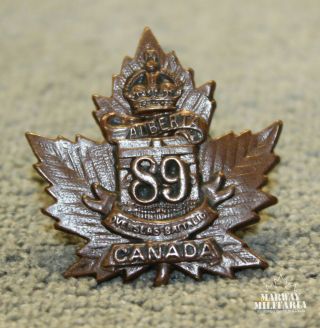 Ww1 Cef 89th Battalion Collar Badge (23885)