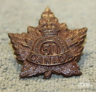 Ww1 Cef 50th Battalion Collar Badge (23886)