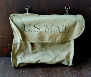 Vintage Usps Canvas Mail Bag Postman " U.  S.  Mail "