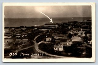 Vintage Real Photo Postcard Old Point Isabel Queen Port Isabel Inn Texas D2