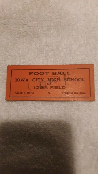 1910 Iowa City High School Football Ticket