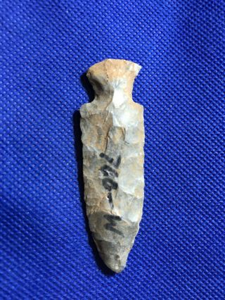 Motley Expanded Stem Point Native American Arrowhead Artifact