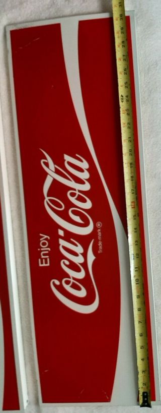 2 Orignl Vintage Metal Coke Sign COCA COLA Machine Soda 10 x 30.  5 