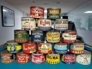 VTG ADVERTISING DEEP RICH WM.  S.  SCULL CO.  COFFEE TIN CAN NOT PORCELAIN SIGN 2