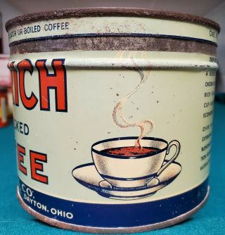 VTG ADVERTISING DEEP RICH WM.  S.  SCULL CO.  COFFEE TIN CAN NOT PORCELAIN SIGN 3