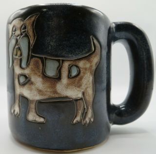 Large Stoneware Coffee Cup / Mug Design By Mara Of Mexico Cat & Dog Design