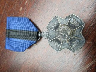 Belgium Belgian Medal : Order Of Leopold 2 Silver Grade Medal Ww1 Area