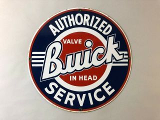 Authorized Buick Service Sign - Approx 11 1/4 " - 1986 - Porcelain???