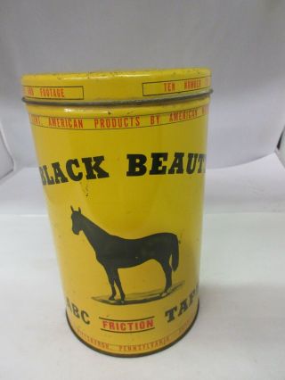 Vintage Advertising Black Beauty Abc Friction Tape Tin Collectible 33 -