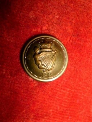Irish - 86th Foot,  Royal County Down Victorian Brass Button,  19 Mm