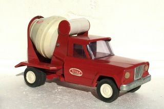 1960 ' s Rare Near Mini Tonka Red Metal Jeep Cement Mixer Truck 77 2