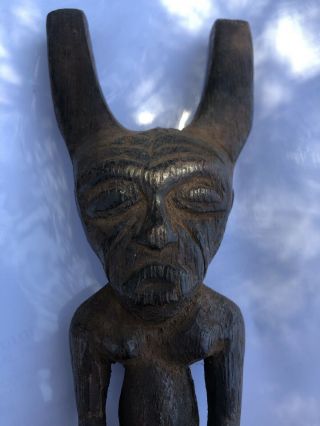 African Fertility Statue Wood Antique Hand Carved Male
