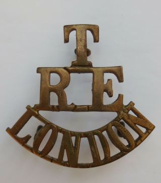 British World War 1 London Territorial Division Royal Engineers Shoulder Title