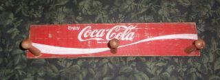 Enjoy Coca - Cola Coat Rack Wood Vintage 17 " X 3 3/4