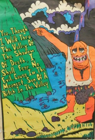 1972 22x35 Poster Psychedelic Yea Though I Walk Thru The Valley Of Death