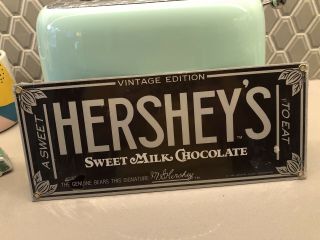 Vintage Hersheys Chocolate Syrup Sign Ande Rooney Milk Display Porcelain Foods