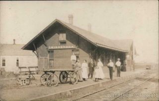 Rppc Winnetoon Depot,  Ne Knox County Railroad Depot Nebraska Real Photo Post Card