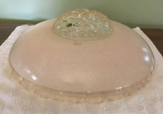 Vintage 3 Hole Hobnail Pink/clear Glass Ceiling Light Cover