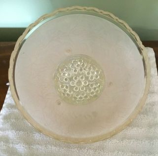 VINTAGE 3 HOLE HOBNAIL PINK/CLEAR GLASS CEILING LIGHT COVER 2