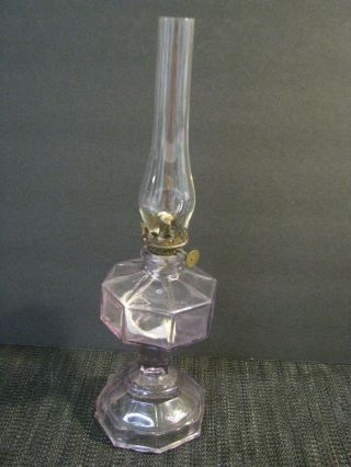Antique Light Purple Glass 6 " Oil Lamp