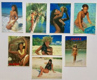 8ea Adolphe Sylvain Topless Girls Of The South Seas Postcards 70s & 80s Vg,