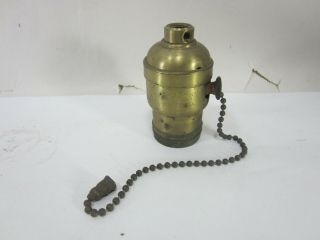 Antique Pass & Seymour Brass Fat Boy Light Socket W/pull Chain Ca 41