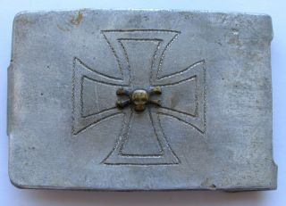 Ww2 German Buckle Wwii Iron Cross Skull Bones Military Trench Art Engraving