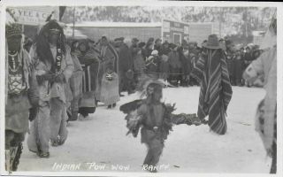 Byron Harmon Rppc Of Stoney Indian Pow Wow At Banff C1920 - 30s