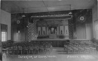 G99/ Agosta Ohio Rppc Postcard 1911 Interior Opera House Stage Marion