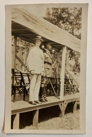 Rppc Real Vintage Photo Postcard President Coolidge Unpublished Plattsburg Camp