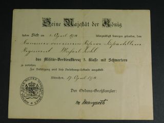 Ww1 German Document; The Kaiser Awards The Military Service Cross,  1918 - - M545