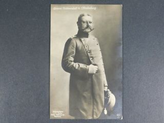 Imperial German Post Card Portrait Of Hindenburg By R.  Fendius - - M537