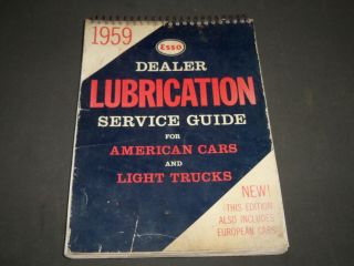 1959 Esso Dealer Lubrication Service Guide American Cars & Light Trucks - Kd 4883